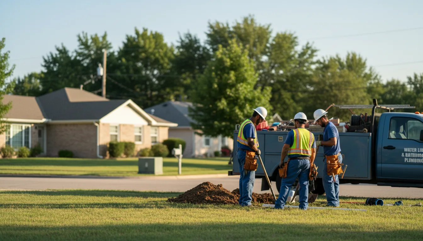 Residential water line and bathroom plumbing service in Chandler, IN